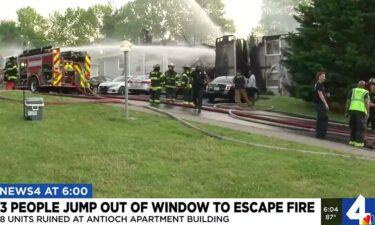 Three people had to jump out of the window to escape an apartment complex fire.