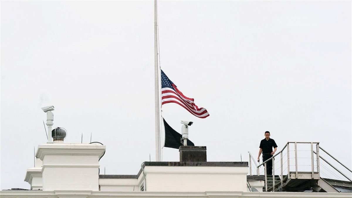 <i>Manuel Balce Ceneta/AP</i><br/>An American flag flies at half-staff at the White House on May 24
