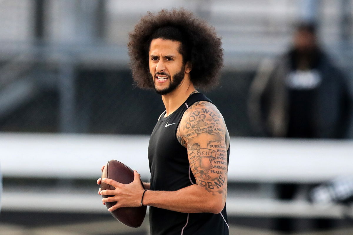 <i>Carmen Mandato/Getty Images</i><br/>Colin Kaepernick trained with the Las Vegas Raiders