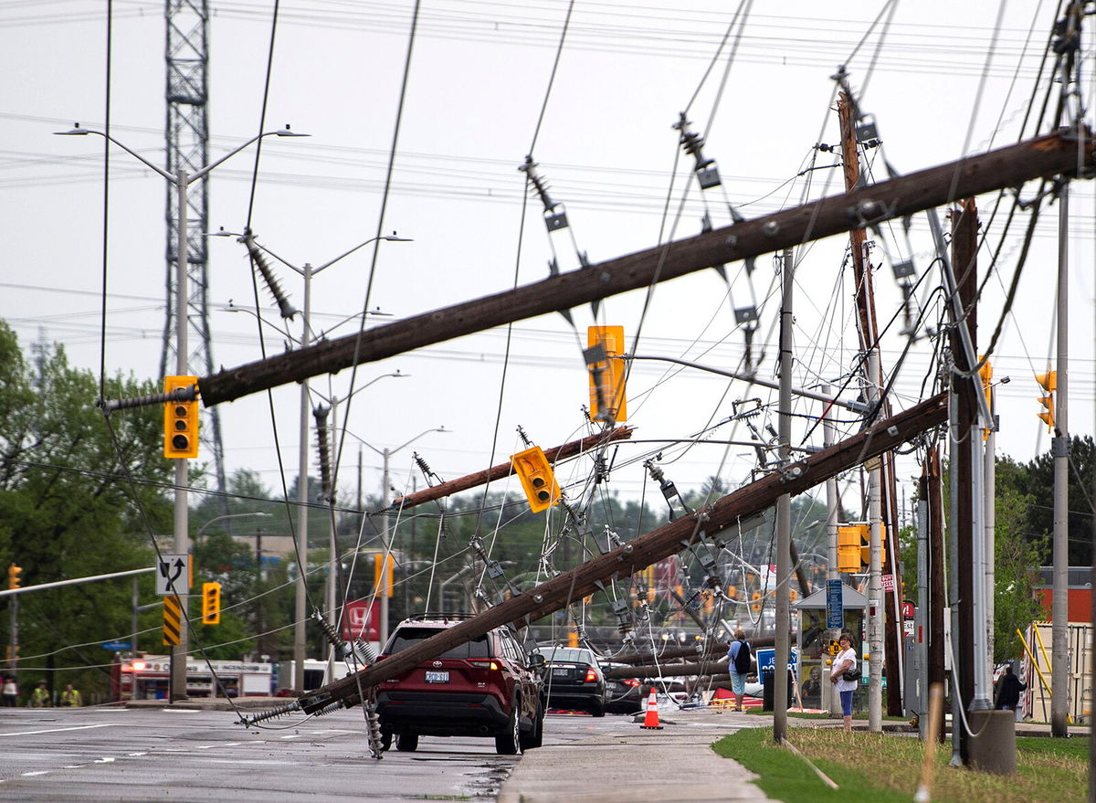 <i>Justin Tang/The Canadian Press/AP</i><br/>Five people are reported dead after severe thunderstorms raced through parts of Canada