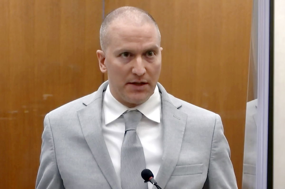 FILE - Former Minneapolis police Officer Derek Chauvin addresses the court as Hennepin County Judge Peter Cahill presides over Chauvin's sentencing at the Hennepin County Courthouse in Minneapolis June 25, 2021.  Chauvin has pleaded guilty to federal charges of violating George Floyd’s civil rights. Chauvin’s plea Wednesday, Dec. 15,  means he will not face a federal trial in January, though he could end up spending more years behind bars.(Court TV via AP, Pool, File)