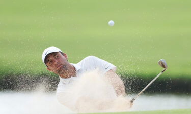 Scheffler plays a shot during the second round of the 2022 PGA Championship.