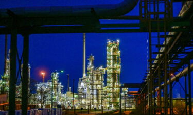 European unity against Russia is tested as talks on oil embargo drag on. Pictured are the facilities of the oil refinery on the industrial site of PCK-Raffinerie GmbH on May 5.