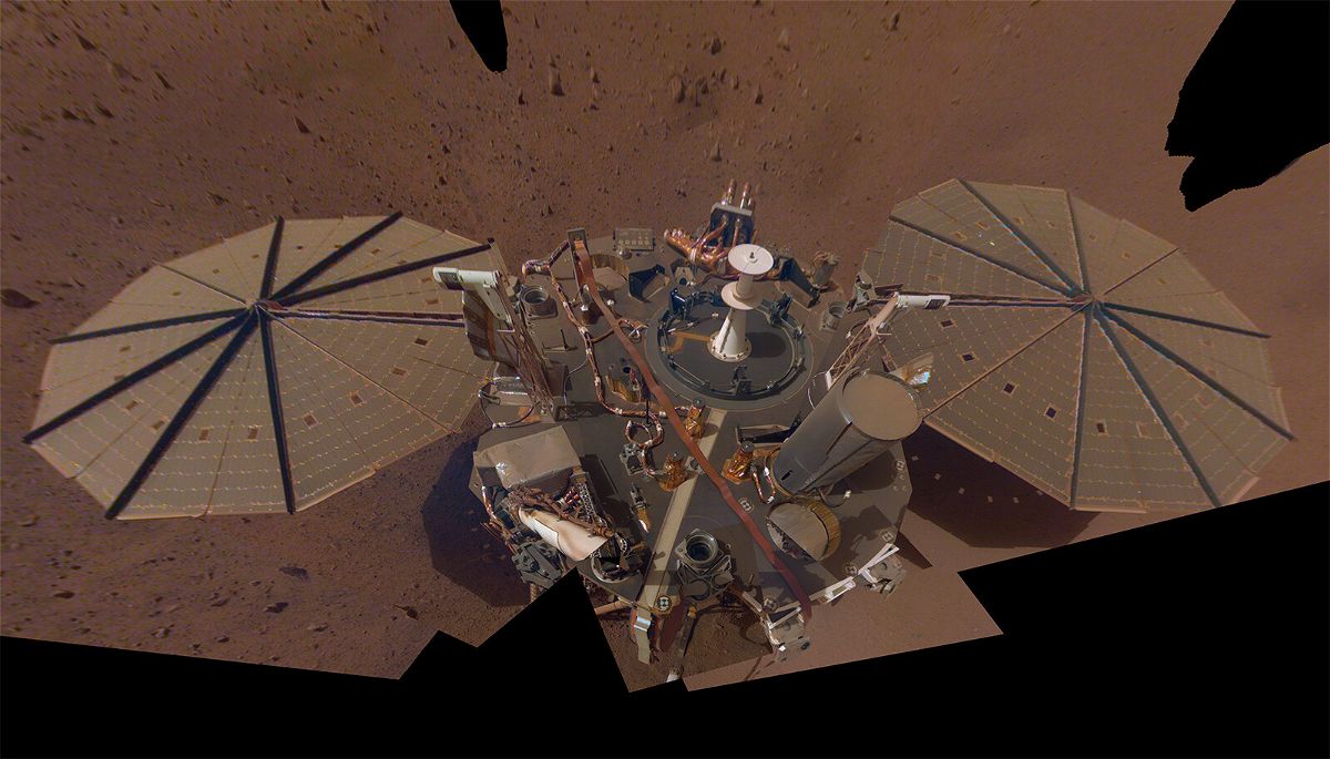 <i>NASA/JPL-Caltech</i><br/>This is the last time we'll ever see a selfie from NASA's InSight lander on Mars. And judging by the amount of dust coating the lander's solar panels