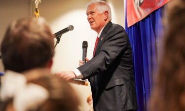 Rep. Mo Brooks makes an announcement in Huntsville