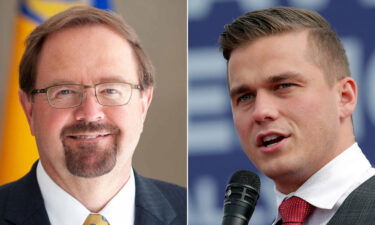 Rep. Madison Cawthorn (right) conceded his race in the GOP primary for North Carolina's 11th District to opponent Chuck Edwards (left) in a phone call