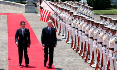 President Joe Biden and Japan's Prime Minister Fumio Kishida pictured here in Tokyo on May 23