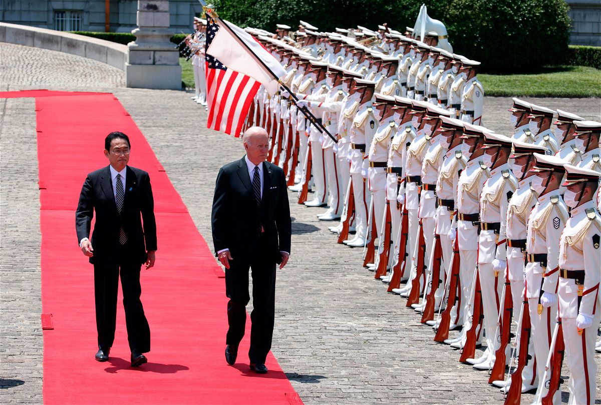 <i>The Yomiuri Shimbun/AP</i><br/>President Joe Biden and Japan's Prime Minister Fumio Kishida pictured here in Tokyo on May 23