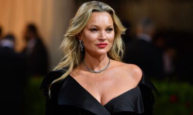 Model Kate Moss arrives for the 2022 Met Gala at the Metropolitan Museum of Art on May 2