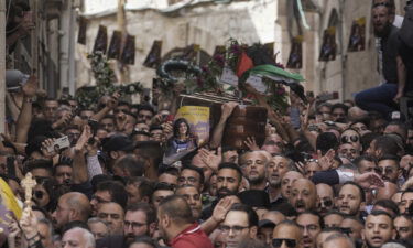 Mourners carried the casket of Shireen Abu Akleh on May 13.