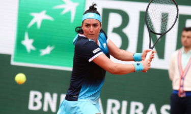 Ons Jabeur during her match against Linette at the French Open.