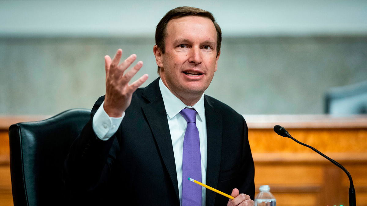 Senator Chris Murphy, a Democrat from Connecticut, speaks during a Senate Health, Education, Labor and Pensions Committee hearing in Washington, DC, June 30, 2020. - Fauci and other government health officials updated the Senate on how to safely get back to school and the workplace during the COVID-19 pandemic. (Photo by Al Drago / various sources / AFP) (Photo by AL DRAGO/AFP via Getty Images)