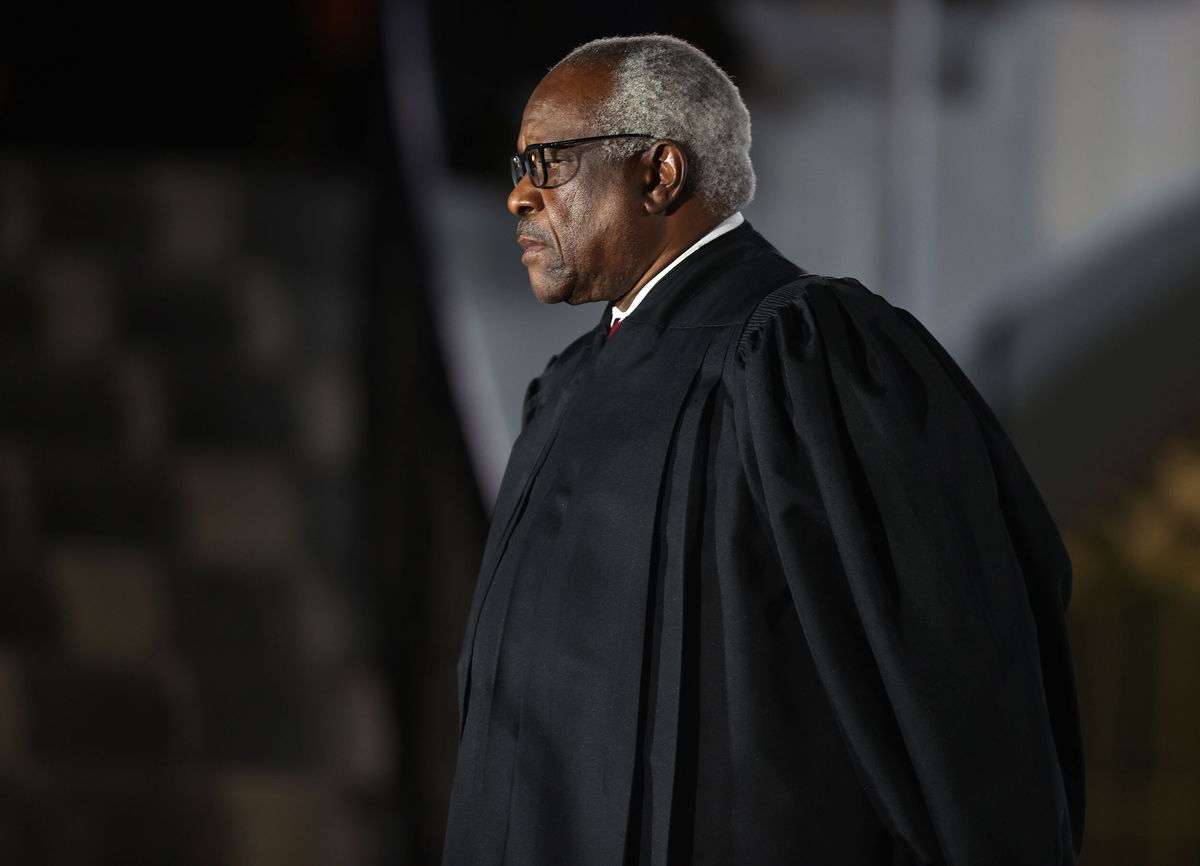 <i>Tasos Katopodis/Getty Images</i><br/>Justice Clarence Thomas also teaches courses at George Washington University