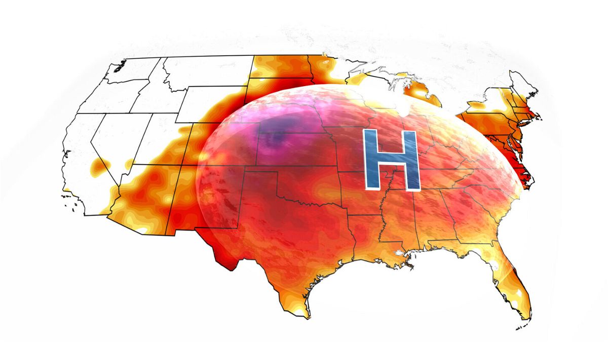 <i>CNN weather</i><br/>Above average temperatures sit under a heat dome across the US.