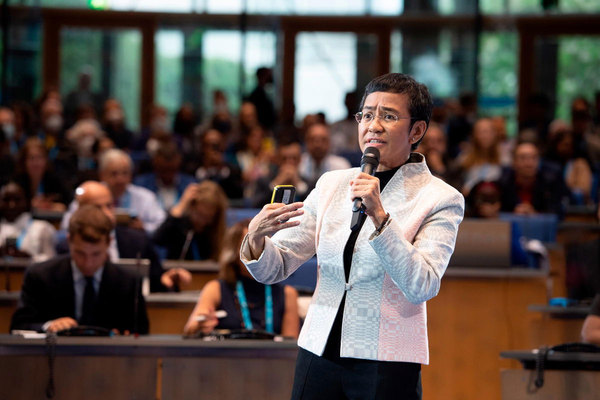 <i>Malte Ossowski/SVEN SIMON/picture-alliance/dpa/AP</i><br/>Journalist Maria Ressa at the Deutsche Welle Global Media Forum on June 20 in Bonn