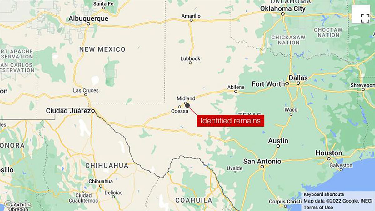 <i>Google Maps</i><br/>Human remains found in West Texas in 2013 have been identified as a teen reported missing more than 20 years ago