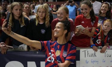 Carson Pickett celebrates the USA's 2-0 victory against Colombia. Pickett made her international debut on June 28 in Sandy