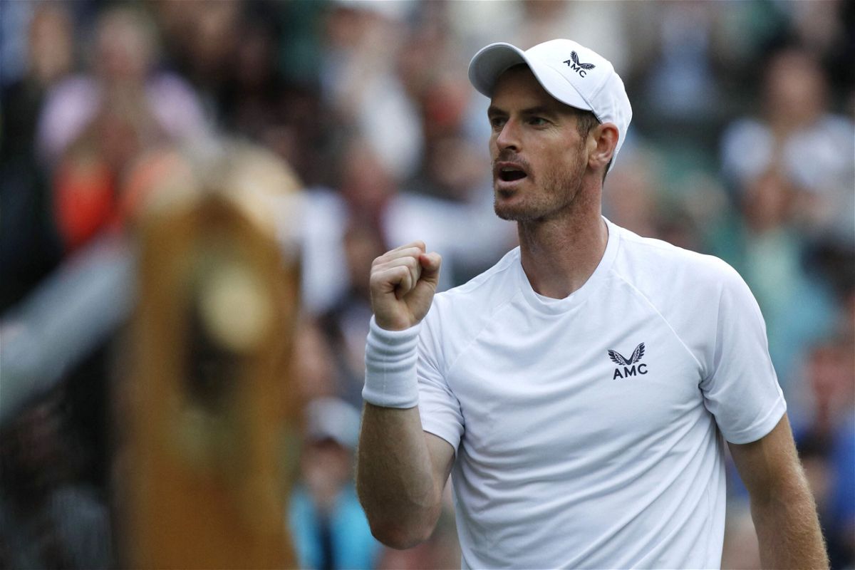 <i>ADRIAN DENNIS/AFP/AFP via Getty Images</i><br/>Andy Murray defended the use of the underarm serve he deployed during his first-round win at Wimbledon over Australia's James Duckworth.