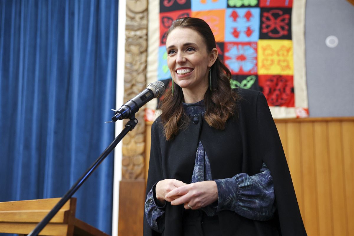 <i>Hagen Hopkins/EPA-EFE/Shutterstock</i><br/>New Zealand Prime Minister Jacinda Ardern speaks during a visit to Wainuiomata Intermediate to mark Matariki in Wellington