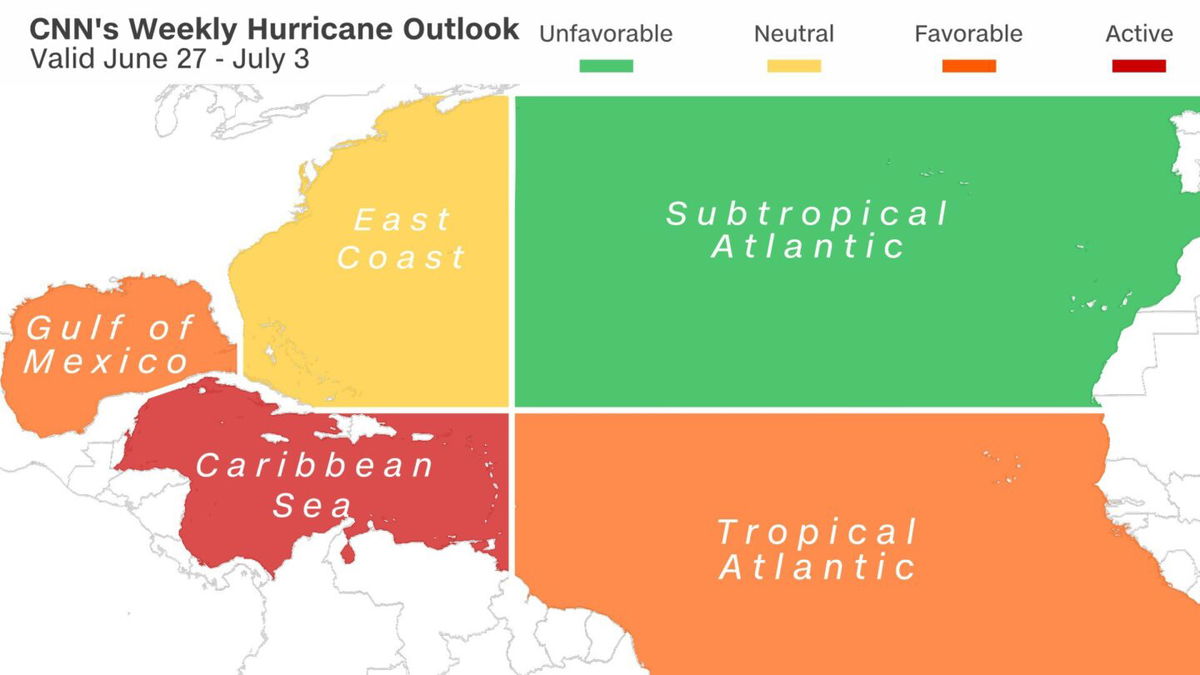 <i>CNN Weather</i><br/>CNN Meteorologists are expecting favorable conditions for tropical development across the Gulf of Mexico