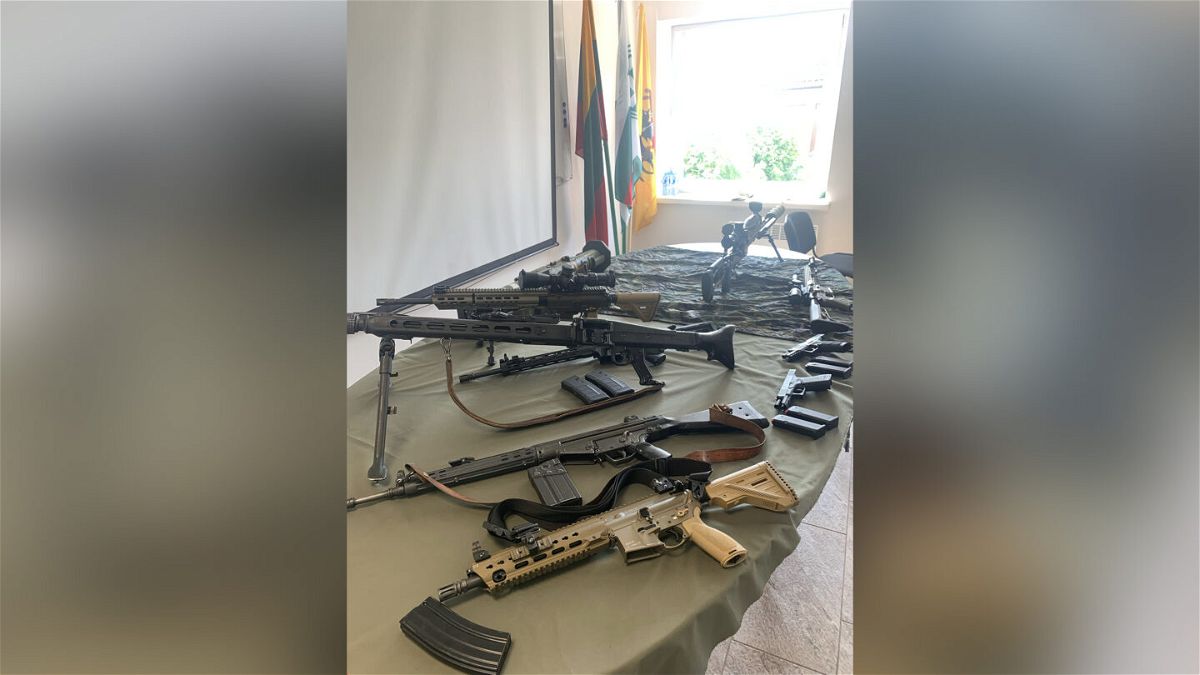<i>Lindsay Isaac/CNN</i><br/>The Lithuania militia's weapons are mainly donated by the Lithuanian armed forces and sourced by crowdfunding efforts.