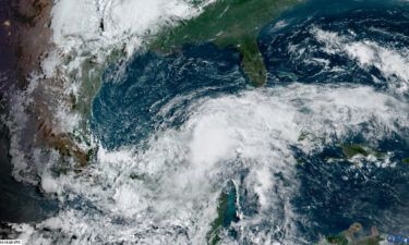 Sattelite imagery of the cluster of showers and thunderstorms which could form into a tropical depression or tropical storm Thursday or Friday.