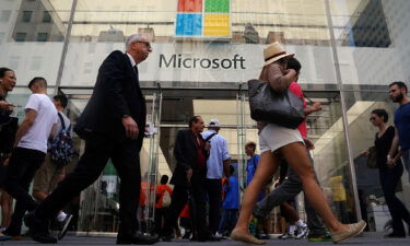 A Microsoft store is pictured in New York City