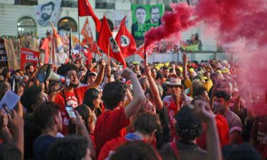 Supporters of the Workers Party presidential candidate Luiz Inacio Lula da Silva in Rio de Janeiro