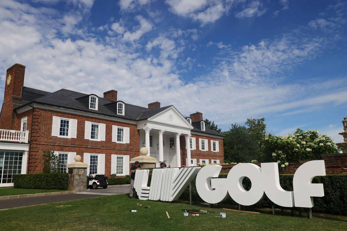 <i>Mike Stobe/LIV Golf/Getty Images</i><br/>A general view of Trump National Golf Club during a practice round prior to the LIV Golf Invitational - Bedminster at Trump National Golf Club Bedminster on July 26