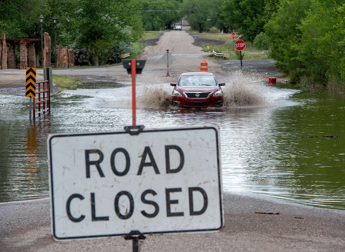 <i>Eddie Moore/Albuquerque Journal/Zuma Press</i><br/>Gov. Michelle Lujan Grisham on July 29 declared a state of emergency for the northeastern New Mexico city of Las Vegas due to flooding of a wildfire burn scar that is threatening the area's drinking water supply.