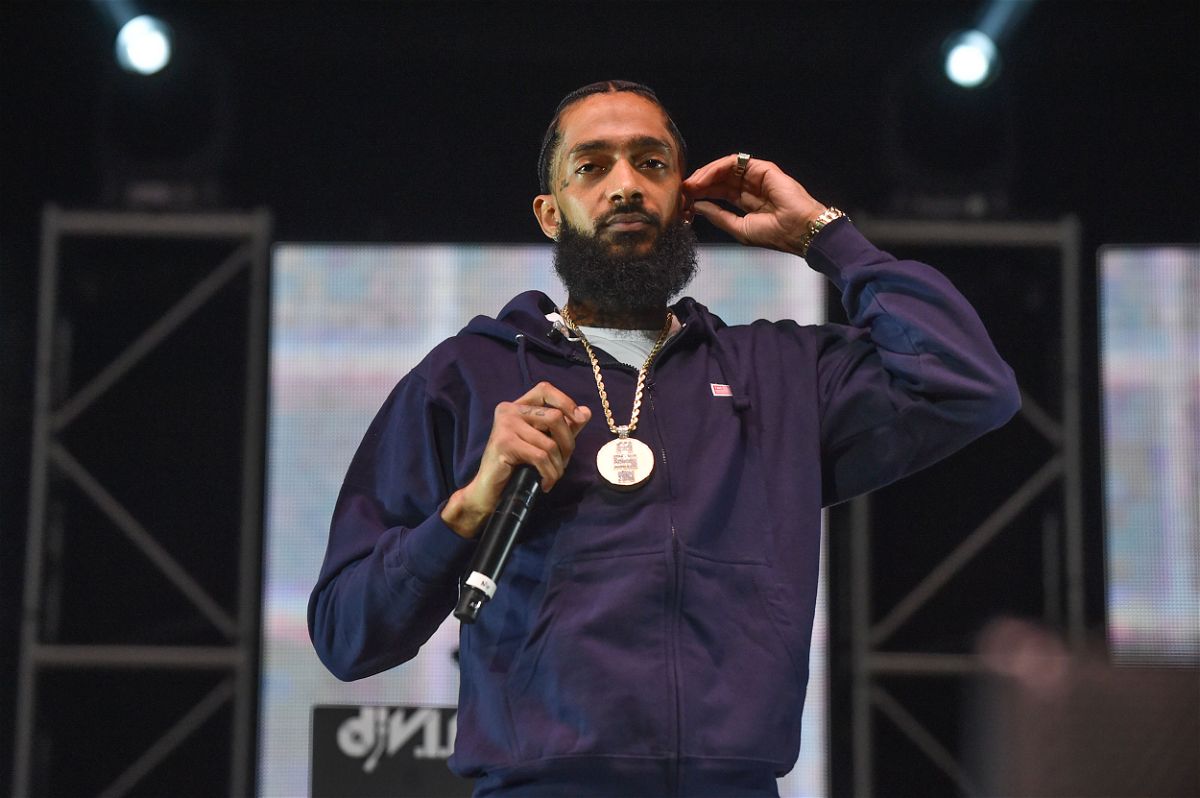 LOS ANGELES, CA - JUNE 23:  Hip Hop Artist Nipsey Hussle performs on stage at Staples Center on June 23, 2018 in Los Angeles, California  (Photo by Aaron J. Thornton/Getty Images)