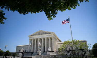 Security fencing outside the US Supreme Court in Washington