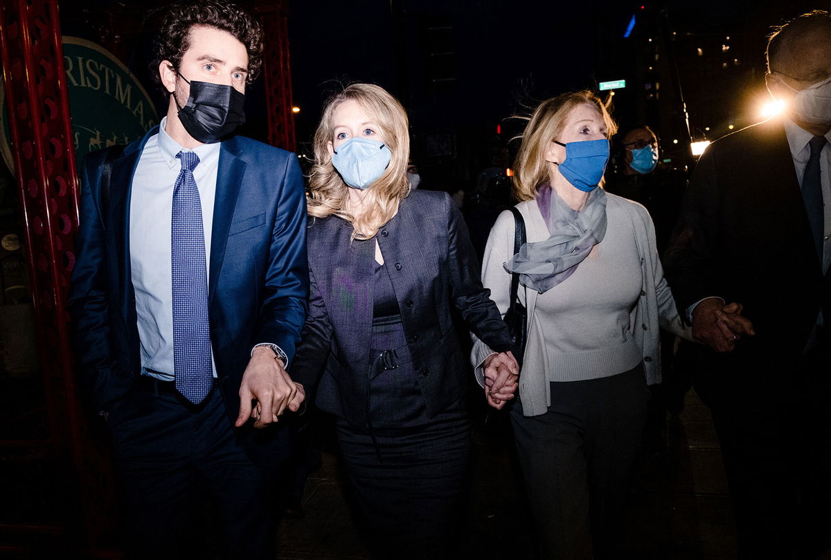 <i>Nick Otto/AFP/Getty Images</i><br/>Elizabeth Holmes walks outside of federal court after she was found guilty on 4 of 11 accounts faced in her fraud trial in San Jose