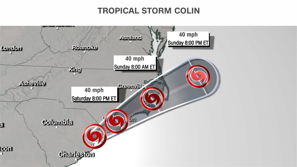 <i>CNN Weather</i><br/>Tropical Storm Colin dissipated over eastern North Carolina early Sunday