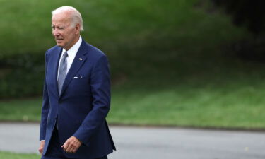 President Joe Biden walks on the South Lawn prior to his departure from the White House on July 8