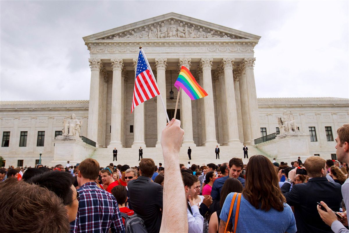 <i>Jacquelyn Martin/AP</i><br/>The LGBTQ community are scrambling to identify how to protect their families should the court roll back same-sex marriage