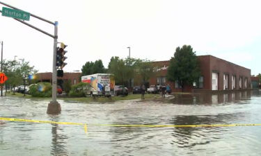 Flooding in the streets of St. Louis on Thursday.