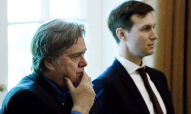 Jared Kushner (R) and Steve Bannon