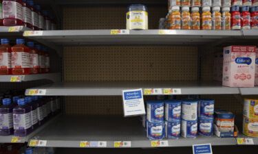 Low supplies and empty shelves of baby formula at a Walmart in Carmel