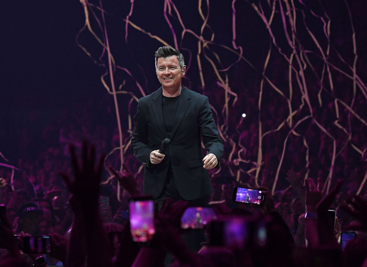 <i>Larry Marano/Shutterstock</i><br/>Rick Astley performs during the Mix Tape Tour at The FLA Live Arena