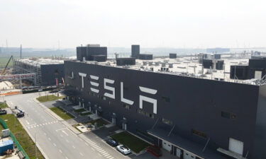 An aerial view of Tesla Shanghai Gigafactory on March 29