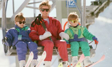 Diana with William and Harry on a ski trip in 1995.