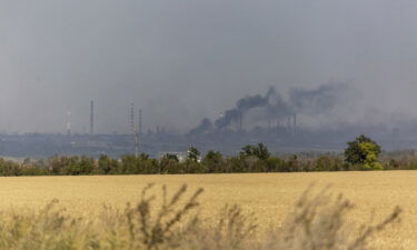 Plumbs of smoke are seen rising to the sky during heavy fighting between Ukrainian forces with Russian troops in Lysychansk