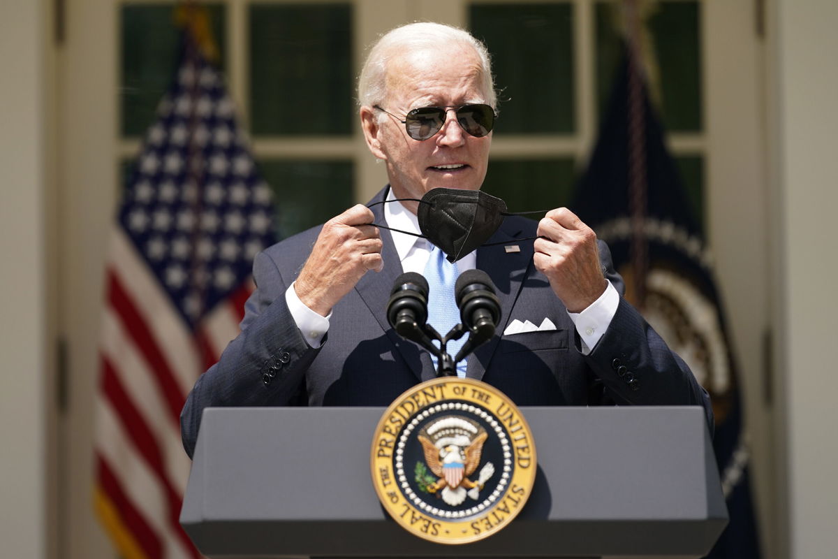 <i>Andrew Harnik/AP</i><br/>President Joe Biden arrives to speak in the Rose Garden of the White House in Washington