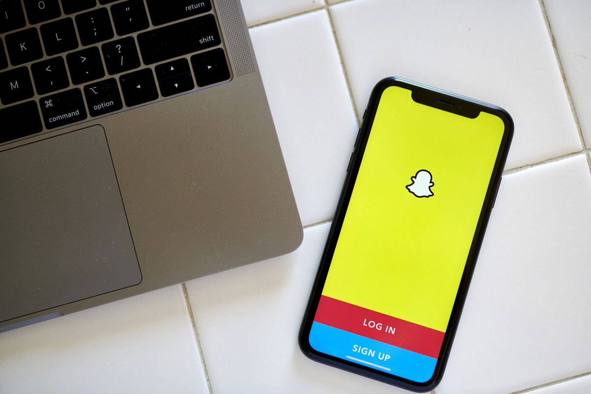 <i>Gabby Jones/Bloomberg/Getty Images</i><br/>The Snapchat application on a smartphone arranged in Saint Thomas