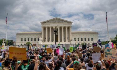People protest in response to the Dobbs v Jackson Women's Health Organization ruling in front of the U.S. Supreme Court on June 24 in Washington