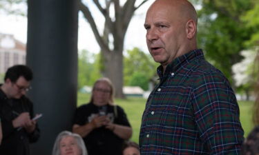 Pennsylvania Republican Doug Mastriano speaks to his supporters in Wilkes-Barre on May 13