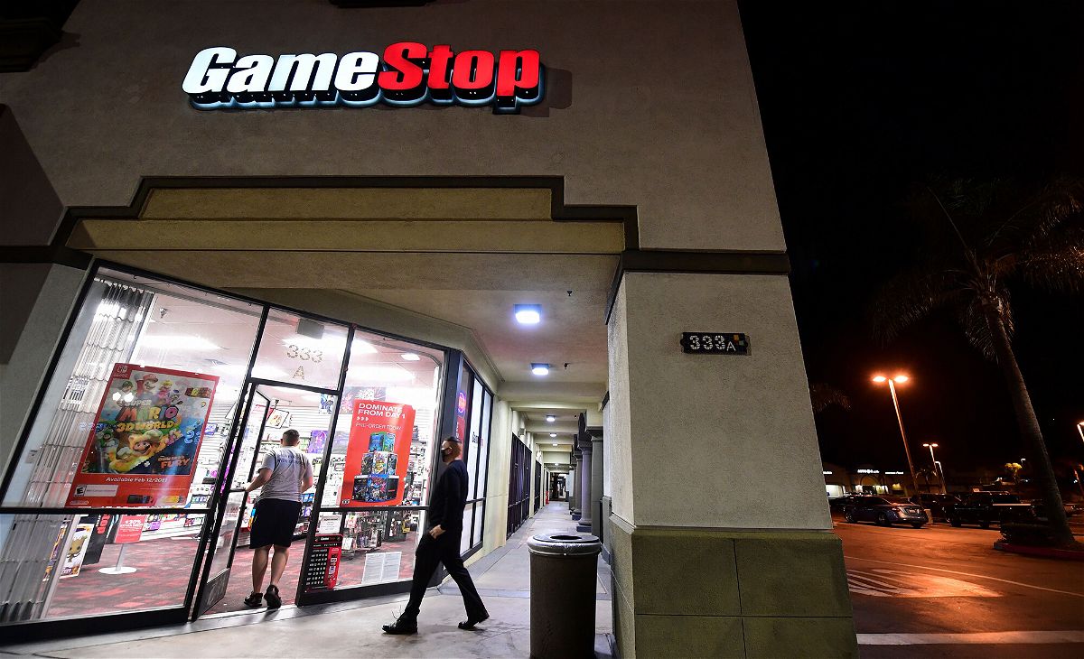 <i>Frederic J. Brown/AFP/Getty Images</i><br/>People enter a GameStop store in Alhambra
