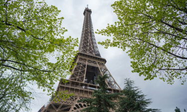 A view of the Eiffel tower in Paris.