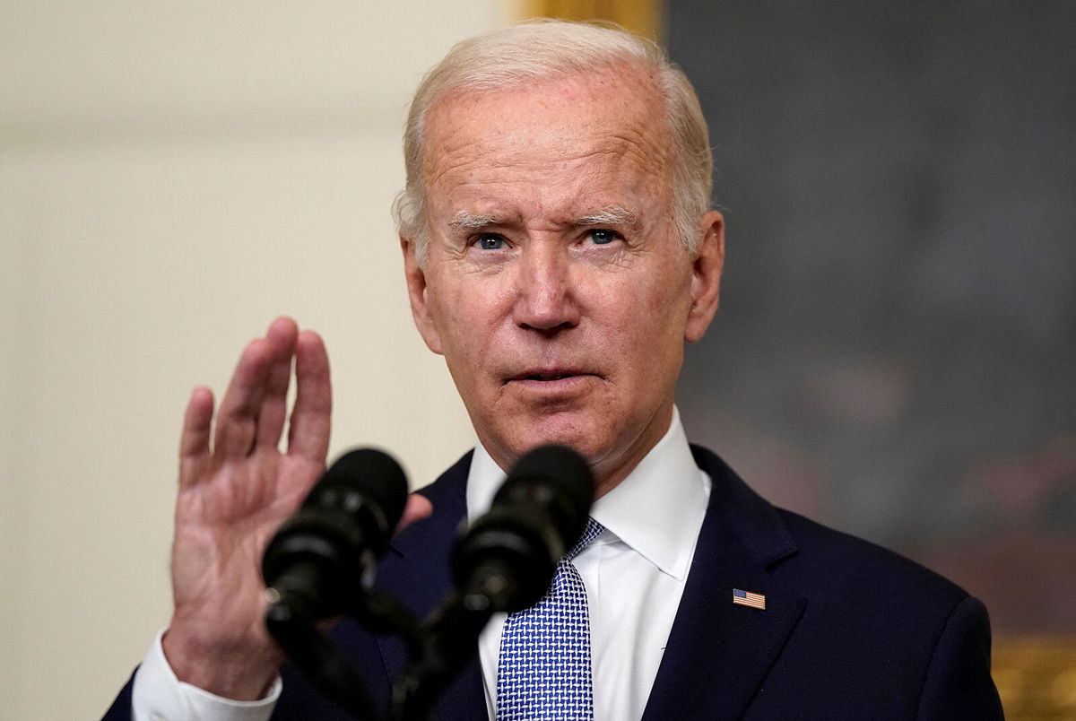 <i>Elizabeth Frantz/Reuters</i><br/>President Joe Biden gestures as he delivers remarks at the White House on July 28